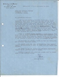 [Carta] 1941 sept. 23, México D.F. [a] Gabriela Mistral, Petrópolis, Brasil