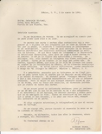 [Carta] 1949 ene. 3, México D.F. [a] Gabriela Mistral, Veracruz, [México]