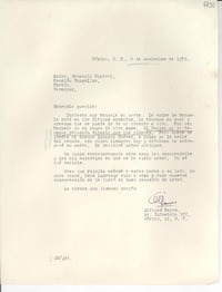 [Carta] 1950 nov. 6, México D. F. [a] Gabriela Mistral, Veracruz