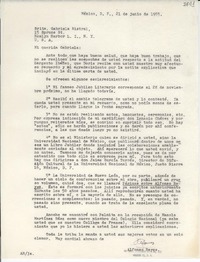 [Carta] 1955 jun. 21, México D. F. [a] Gabriela Mistral, Roslyn Harbor, L. I., N. Y., EE.UU.
