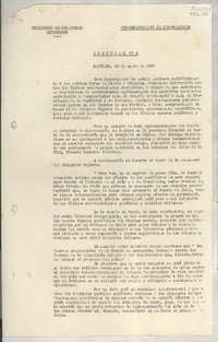 Circular N° 4, 1948 ene. 20, Santiago, [Chile] [a] Los Señores Jefes de Misión y Cónsules de Chile