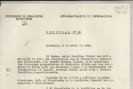 Circular N° 25, 1948 abr. 2, Santiago