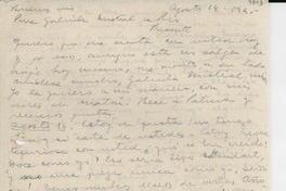 [Carta] 1945 ago. 14, Buenos Aires, [Argentina] [a] Gabriela Mistral, Río [de Janeiro, Brasil]