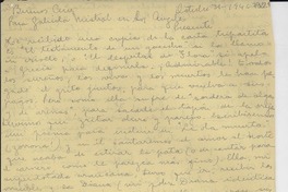 [Carta] 1946 oct. 31, Buenos Aires [a] Gabriela Mistral, Los Ángeles