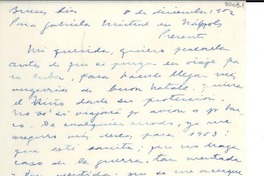[Carta] 1952 dic. 8, Buenos Aires, [Argentina] [a] Gabriela Mistral, Italia