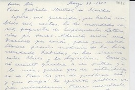 [Carta] 1953 mayo 17, Buenos Aires, [Argentina] [a] Gabriela Mistral, Florida, [EE.UU.]
