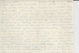 [Carta] 1953 sept. 12, Buenos Aires, [Argentina] [a] Gabriela Mistral, Nueva York, [EE.UU.]