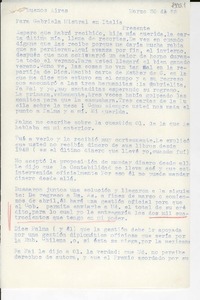 [Carta] 1952 mar. 30, Buenos Aires [a] Gabriela Mistral, Italia
