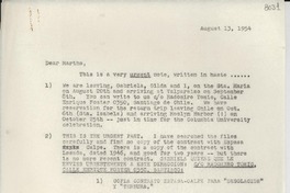 [Carta] 1954 Aug. 13, [New York] [a] Martha Salotti