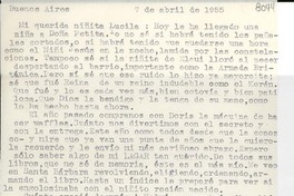 [Carta] 1955 abr. 7, Buenos Aires [a] Gabriela Mistral