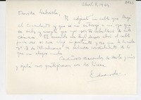 [Carta] 1949 abr. 8, [Estados Unidos] [a] Gabriela Mistral