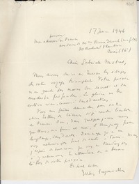 [Carta] 1946 juin. 17, [Montevideo] [a] Gabriela Mistral