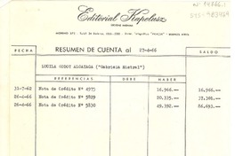 [Recibo] 1966 abr. 18, Buenos Aires, [Argentina] [a] Lucila Godoy Alcayaga ("Gabriela Mistral")
