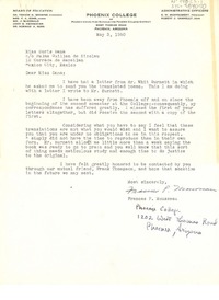 [Carta] 1950 may 3, Phoenix, Arizona, [Estados Unidos] [a] Doris Dana co Palma Guillen de Nicolau, Mexico City, Mexico