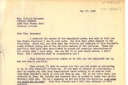[Carta] 1950 may 17, Mexico City, Mexico [a] Frances Mousseau, Phoenix, Arizona, [Estados Unidos]