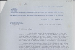 [Carta] 1948 dic. 20, París [a] Gabriela Mistral, Veracruz, México