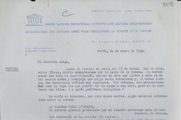 [Carta] 1949 ene. 24, París [a] Gabriela Mistral, Veracruz, México