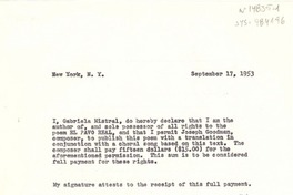 [Carta] 1953 sep. 17, New York, [Estados Unidos] [a] Joseph Goodman