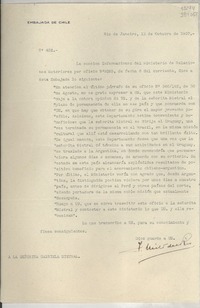 [Circular] N° 452, 1937 oct. 13, Río de Janeiro, [Brasil] [a] Señorita Gabriela Mistral