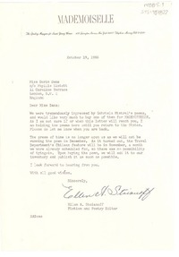 [Carta] 1966 oct. 19, New York, [Estados Unidos] [a] Doris Dana, London, England