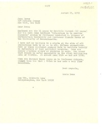 [Carta] 1972 aug. 25, New York, [Estados Unidos] [a] , Joyce Campe, New York, [Estados Unidos]