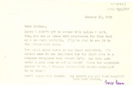 [Carta] 1973 jan. 12, [Estados Unidos] [a] Barbara [Pearlmutter], [Estados Unidos]