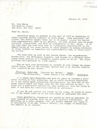 [Carta] 1975 jan. 21, New York, [Estados Unidos] [a] Joan Daves, New York, [Estados Unidos]