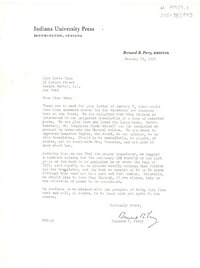 [Carta] 1956 jan. 19, Bloomington, Indiana, [Estados Unidos] [a] Doris Dana, Roslyn Harbor, New York, [Estados Unidos]