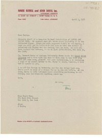 [Carta] 1957 apr. 1, [New York, Estados Unidos] [a] Doris Dana, New York, [Estados Unidos]