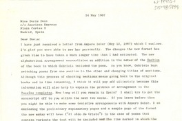 [Carta] 1967 may 24, Washington D.C., [Estados Unidos] [a] Doris Dana, Madrid, Spain