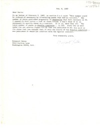 [Carta] 1967 feb. 6, Washington D.C., [Estados Unidos] [a] Doris [Dana]