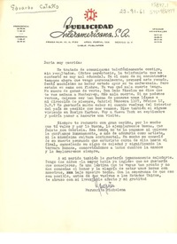 [Carta] 1961 sep. 23, [México D.F., México] [a] Doris [Dana]