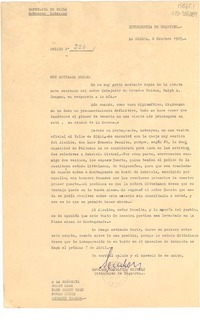 [Oficio] Nº 226, 1965 feb. 8, La Serena, Chile [a] Doris Dana, Pound Ridge, Estados Unidos