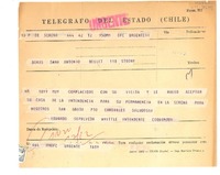 [Telegrama] [1965 dic. 20?], Coquimbo, [Chile] [a] Doris Dana, Santiago, [Chile]