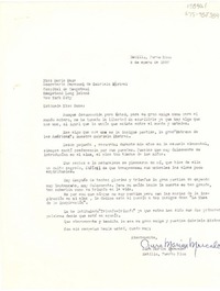 [Carta] 1957 ene. 8, Hatillo, Puerto Rico [a] Doris Dana, Secretaria personal de Gabriela Mistral, Hospital de Hempstead, New York, [Estados Unidos].