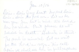 [Carta] 1956? ene. 10, Ill. Wesleyan University, [Illinois, Estados Unidos] [a] Doris Dana.