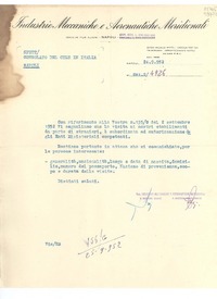 [Carta] 1952 sett. 24, Napoli, [Italia] [al] SpettConsolato del Cile in Italia, Napoli