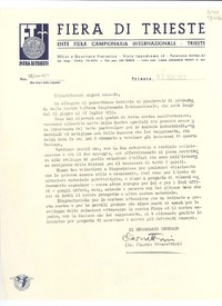 [Carta] 1952 nov. 13, Trieste, [Italia] [al] Illustrissimo Signor Console, [Italia]