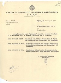 [Carta] 1952 luglio 15, Napoli, [Italia] [a] Consolato del Cile, Napoli