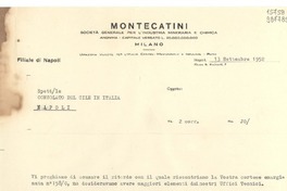 [Carta] 1952 sett. 13, Napoli, [Italia] [a] Consolato del Cile in Italia, Napoli