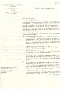 [Carta] 1952 déc. 3, Naples, [Italia] [a] Madame Lucila Godoy, Consul du Chili, Naples
