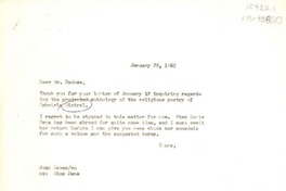 [Carta] 1965 ene. 22, [New York, Estados Unidos] [a] Enrique Badosa, Barcelona, [España]