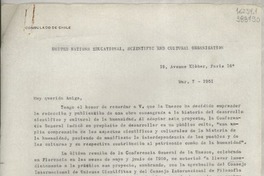 [Carta] 1951 mar. 7, Paris, [Francia] [a] Señora Gabriela Mistral, Consulado de Chile, Genova