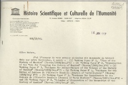 [Carta] 1952 janv. 16, 19, Avenue Kleber, Paris XVI°, [France] [a] Madame Gabriela Mistral, Casella 69, Rapallo, Liguria, [Italia]