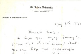 [Carta] 1972 may. 9, [New York, Estados Unidos] [a] Doris [Dana]