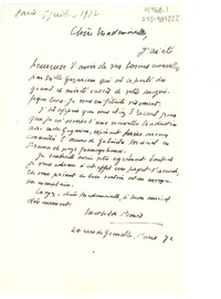 [Carta] 1972 juil. 5, Paris, [Francia] [a] [Doris Dana]