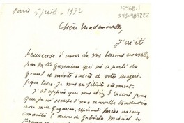 [Carta] 1972 juil. 5, Paris, [Francia] [a] [Doris Dana]