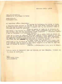 [Carta] 1946 jul. 2, Monrovia, [Estados Unidos] [a] Sra. Tarchiani, atención de mrs. Pulgar de Burke