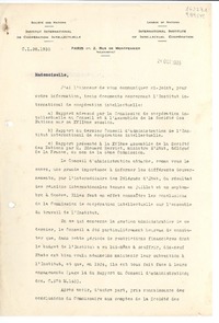[Carta] 1935 oct. 24, Paris, 2 Rue de Montpensier, [France] [a la] Mademoiselle Gabriela Mistral, Déléguée du Chili auprés de l'I.I.C.I., Consulat du Chili, Madrid, Espagne