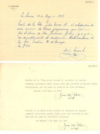 [Recibos] 1947 , La Serena, [Chile] [a] Julia Torres Molina
